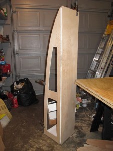 New pieces clamped onto the old shelf to see what it will look like.  