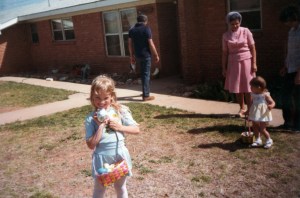 I used to love Easter egg hunts!  I was five years old in this picture. :)
